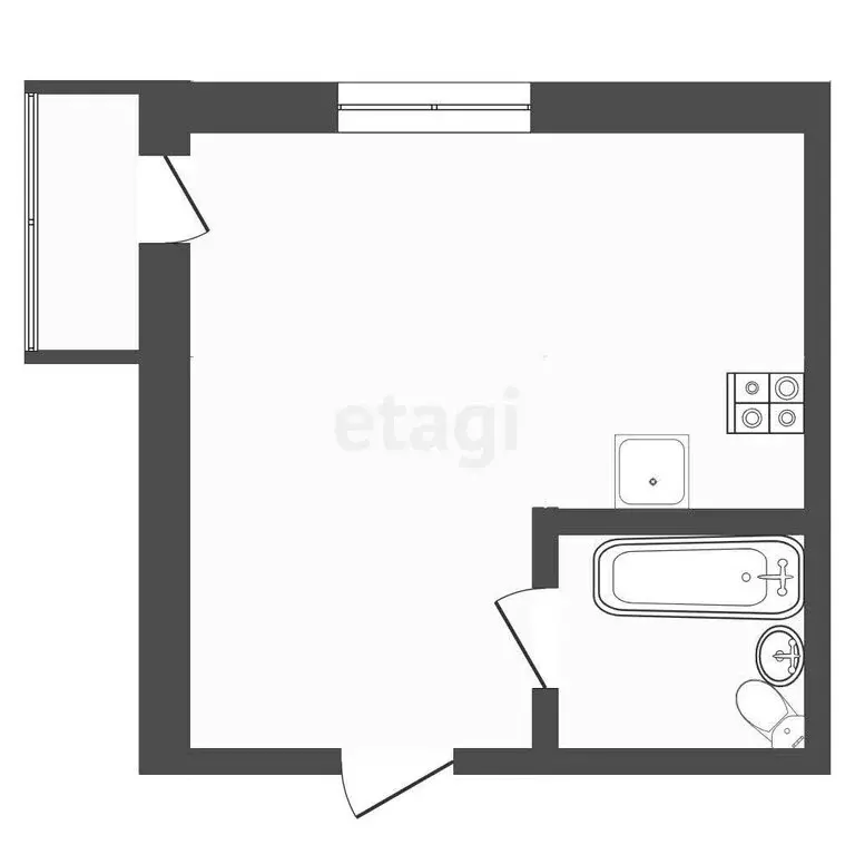 Квартира-студия: Тюмень, улица 50 лет ВЛКСМ, 13к2 (31 м) - Фото 1
