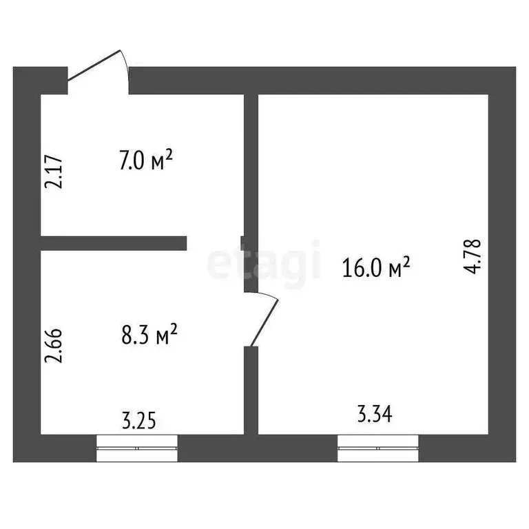 1-комнатная квартира: Ишим, улица Красина, 23 (31.3 м) - Фото 0
