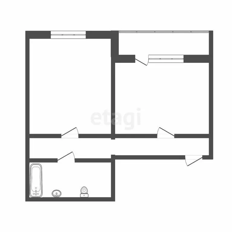 1-комнатная квартира: Тюмень, улица Академика Сахарова, 44 (34.7 м) - Фото 1
