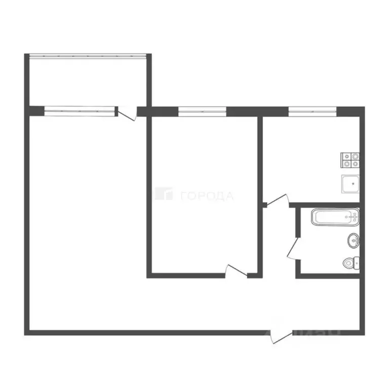 2-к кв. Кемеровская область, Новокузнецк ул. Тореза, 34 (43.1 м) - Фото 1