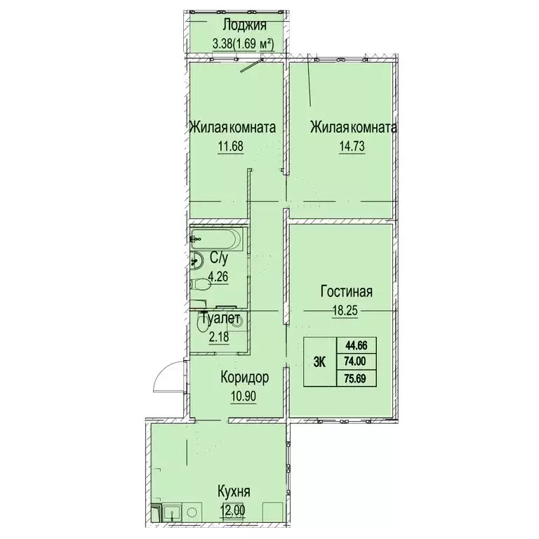 3-комнатная квартира: Нижний Новгород, микрорайон Лесной Городок, ... - Фото 0