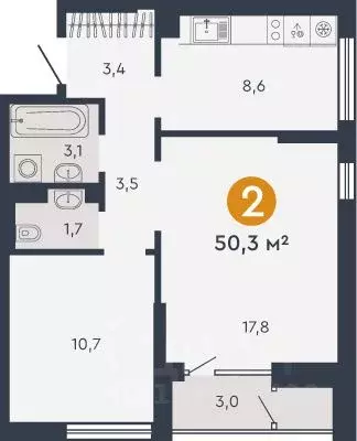 2-к кв. Свердловская область, Екатеринбург Пионерский жилрайон, 7Я ... - Фото 0