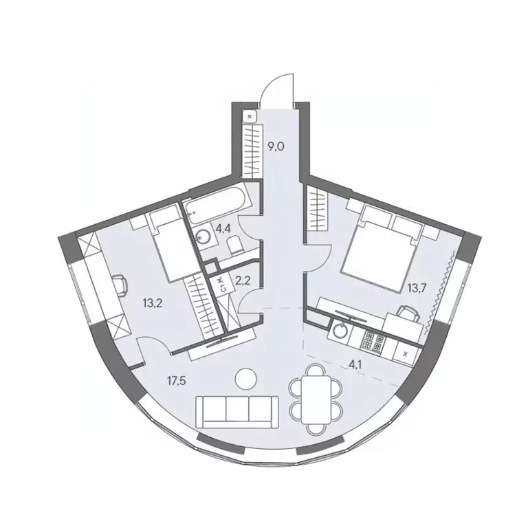 3-к кв. Москва ш. Боровское (дублер) (64.1 м) - Фото 0