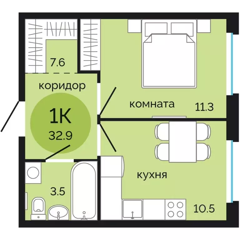 1-к кв. Пермский край, Пермь Краснова мкр, Красное яблоко жилой ... - Фото 0