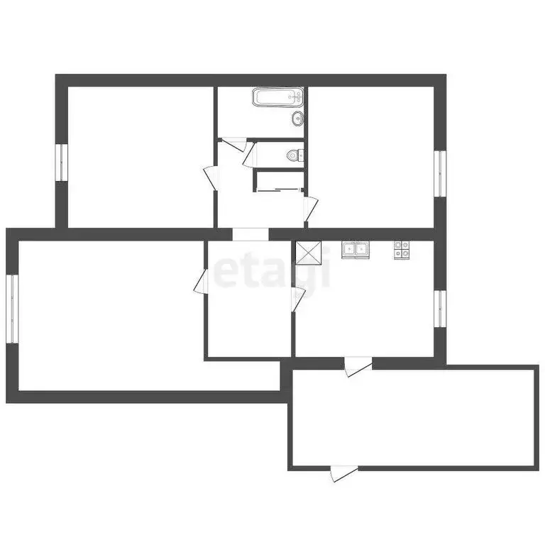 3-комнатная квартира: Красносельское, Заводская улица, 5 (76.5 м) - Фото 0