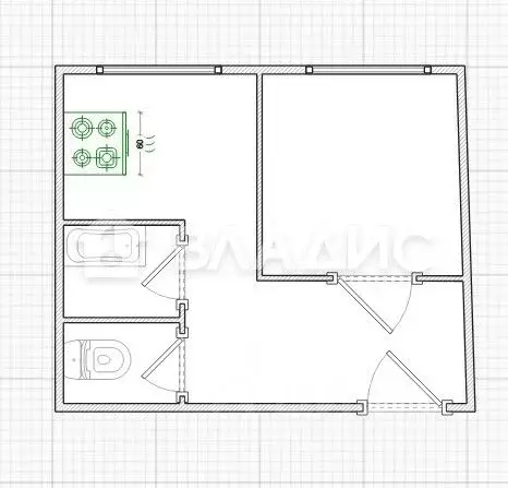 1-к кв. Пензенская область, Пенза ул. Калинина, 107 (32.3 м) - Фото 2