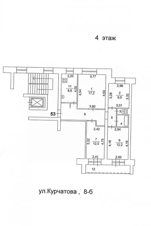 4-к кв. Челябинская область, Челябинск ул. Курчатова, 8Б (77.9 м) - Фото 0