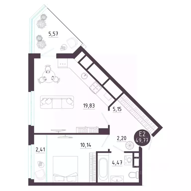 1-к кв. Рязанская область, Рязань Московское ш. (49.77 м) - Фото 0