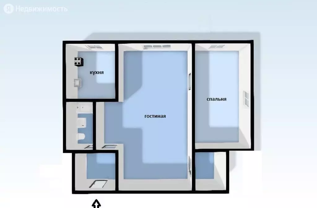 2-комнатная квартира: Берёзовский, улица Горького, 8 (42 м) - Фото 0