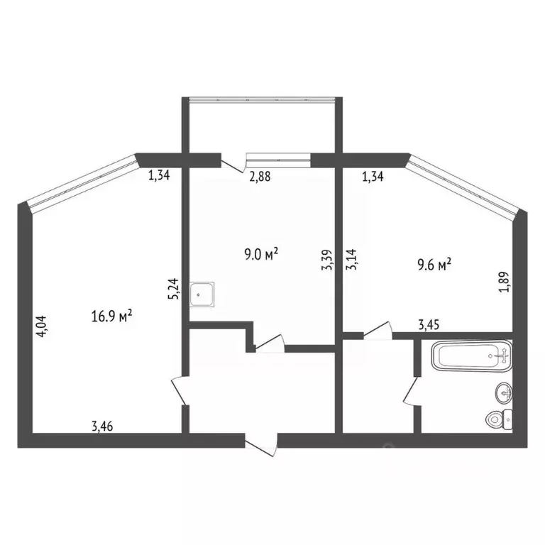 2-к кв. Саха (Якутия), Нерюнгри ул. Карла Маркса, 1 (46.8 м) - Фото 0