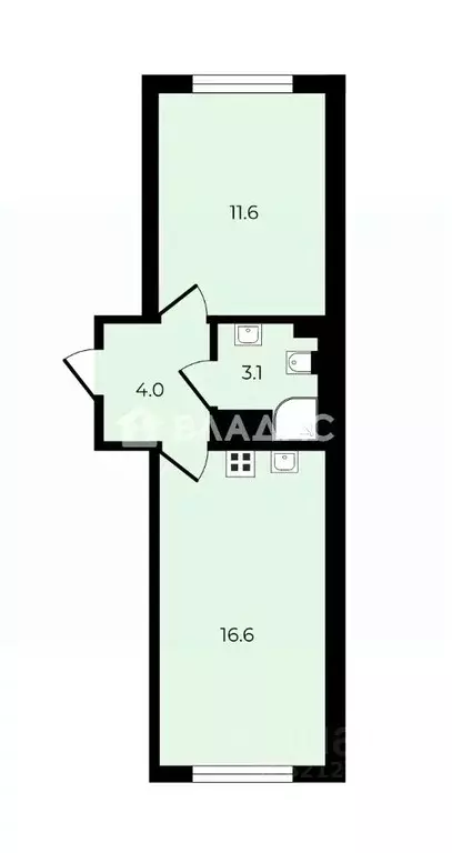 1-к кв. Санкт-Петербург дор. Муринская, 25к2 (35.3 м) - Фото 2