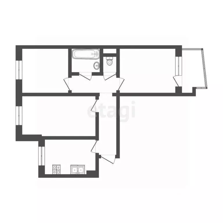 3-к кв. Омская область, Омск ул. Лукашевича, 14/2 (62.9 м) - Фото 1