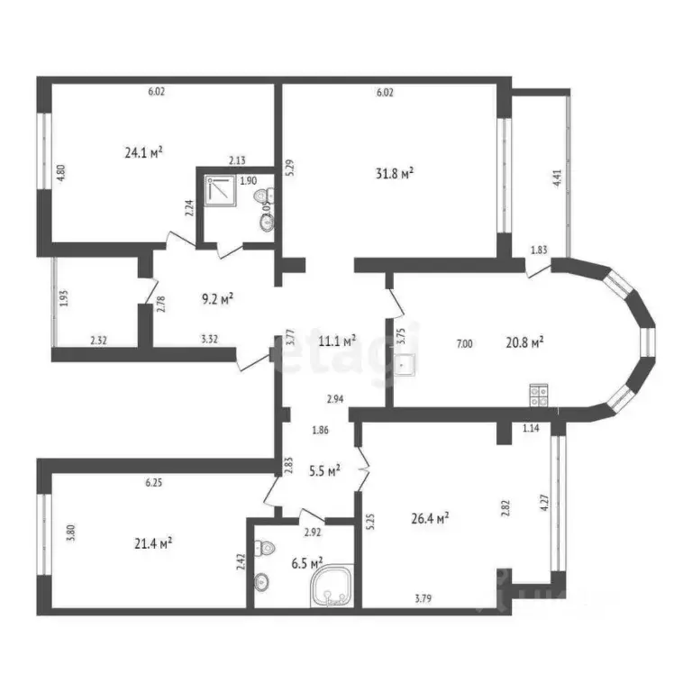 4-к кв. Тюменская область, Тюмень ул. Максима Горького, 47 (160.7 м) - Фото 2