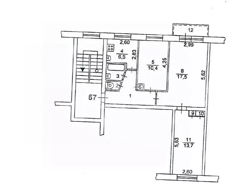 3-к кв. Челябинская область, Челябинск ул. Татьяничевой, 9А (59.1 м) - Фото 2