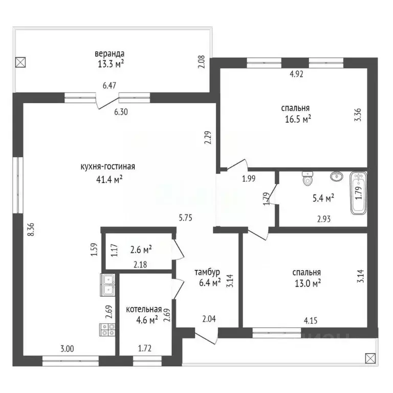 Дом в Тюменская область, Тюменский муниципальный округ, с. Гусево ул. ... - Фото 2