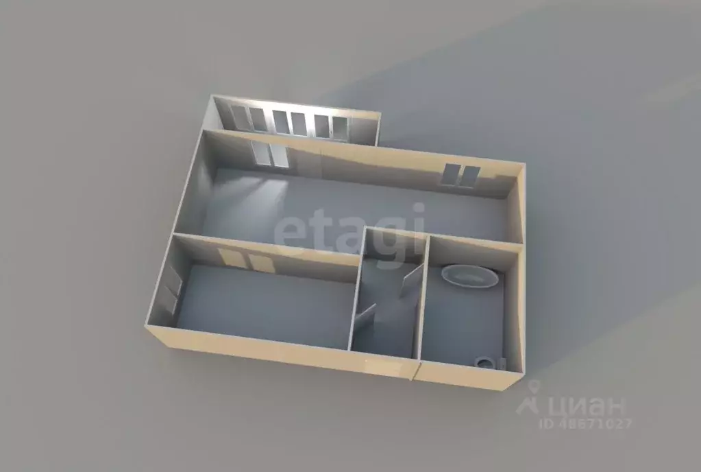 2-к кв. Сахалинская область, Южно-Сахалинск Карьерная ул., 31 (43.0 м) - Фото 1