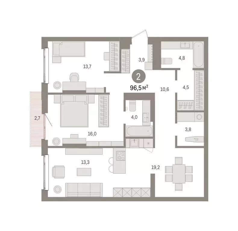 2-комнатная квартира: Екатеринбург, жилой район Сортировочный, ... - Фото 1