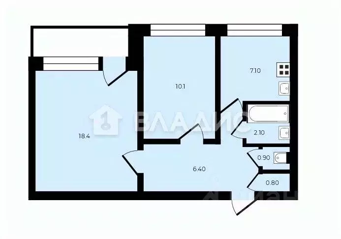 2-к кв. Санкт-Петербург Северный просп., 16К1 (46.0 м) - Фото 2