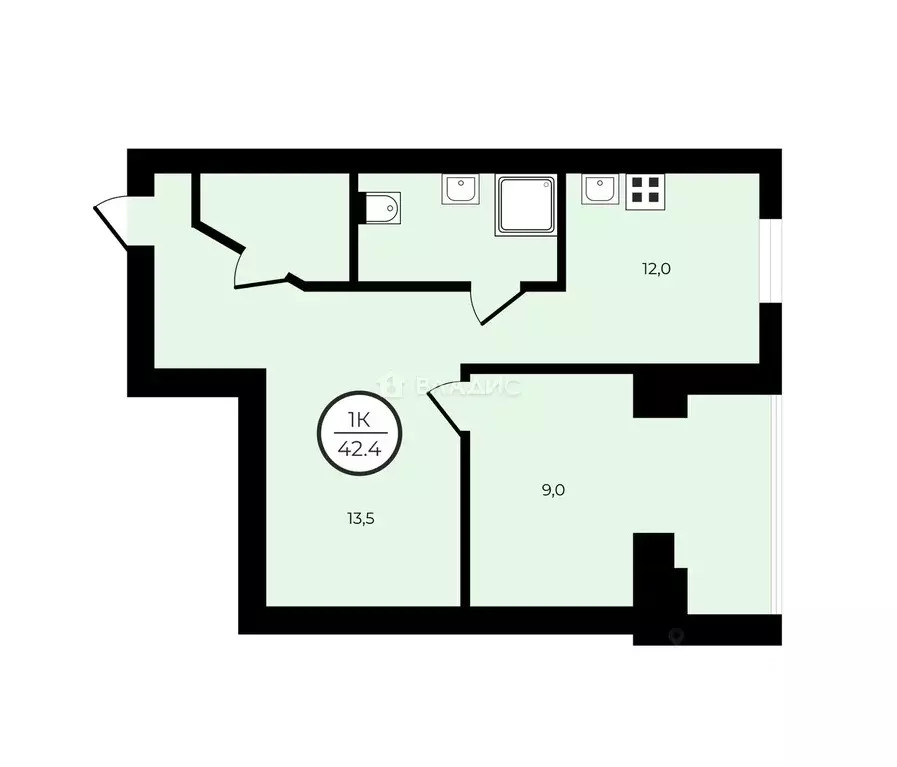 1-к кв. Владимирская область, Владимир Юрьевец мкр, Славная ул., 6 ... - Фото 2