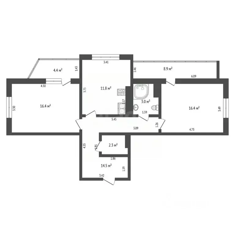 2-к кв. Краснодарский край, Анапа Владимирская ул., 120 (64.5 м) - Фото 2