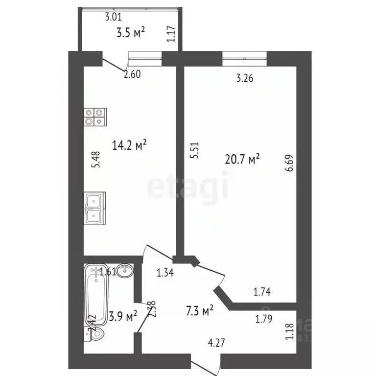 1-к кв. Краснодарский край, Геленджик ул. Геленджикская, 37 (46.0 м) - Фото 0