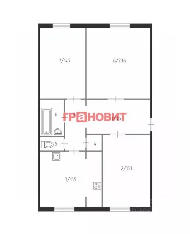 3-к кв. Новосибирская область, Новосибирск Военного Городка тер., 429 ... - Фото 1