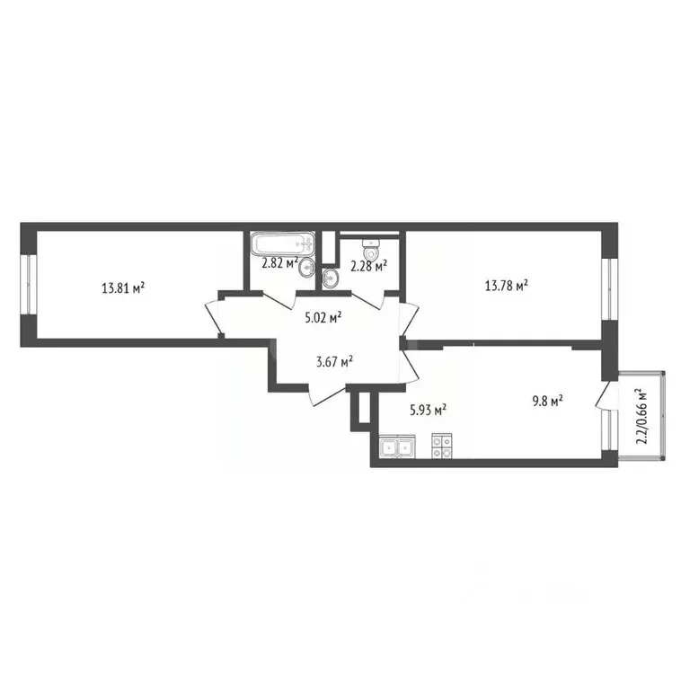 2-к кв. Московская область, Химки городской округ, д. Юрлово к1/1 ... - Фото 1