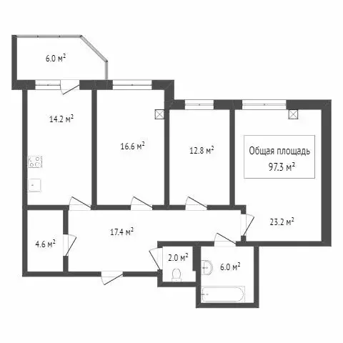 3-комнатная квартира: Новосибирск, улица Лескова, 25 (91.9 м) - Фото 0
