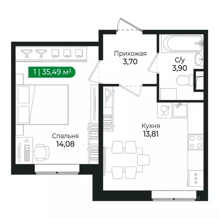 1-к кв. Ленинградская область, Сертолово Всеволожский район, Сертолово ... - Фото 1