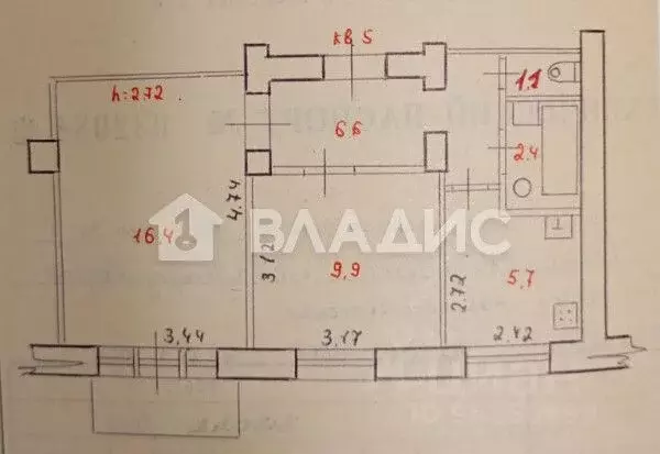 2-к кв. Карелия, Петрозаводск Социалистическая ул., 16 (42.1 м) - Фото 2