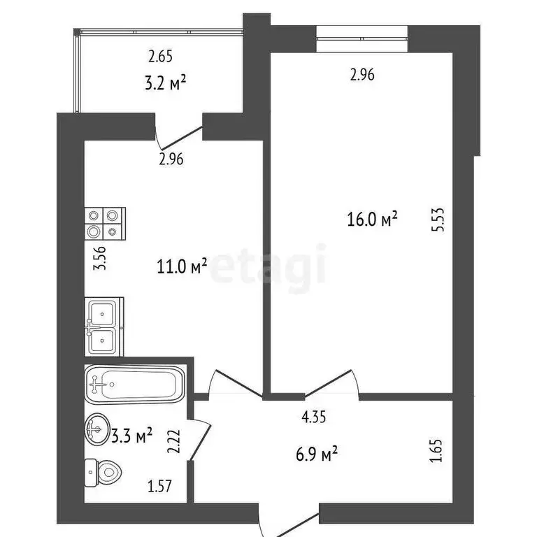 1-комнатная квартира: Энгельс, Новобазарная улица, 1 (40.3 м) - Фото 1