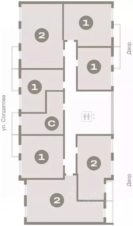 1-к кв. Пермский край, Пермь Крохалева мкр,  (46.93 м) - Фото 2