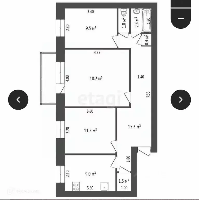 3-к кв. Саха (Якутия), Якутск ул. Ярославского, 35 (70.0 м) - Фото 1