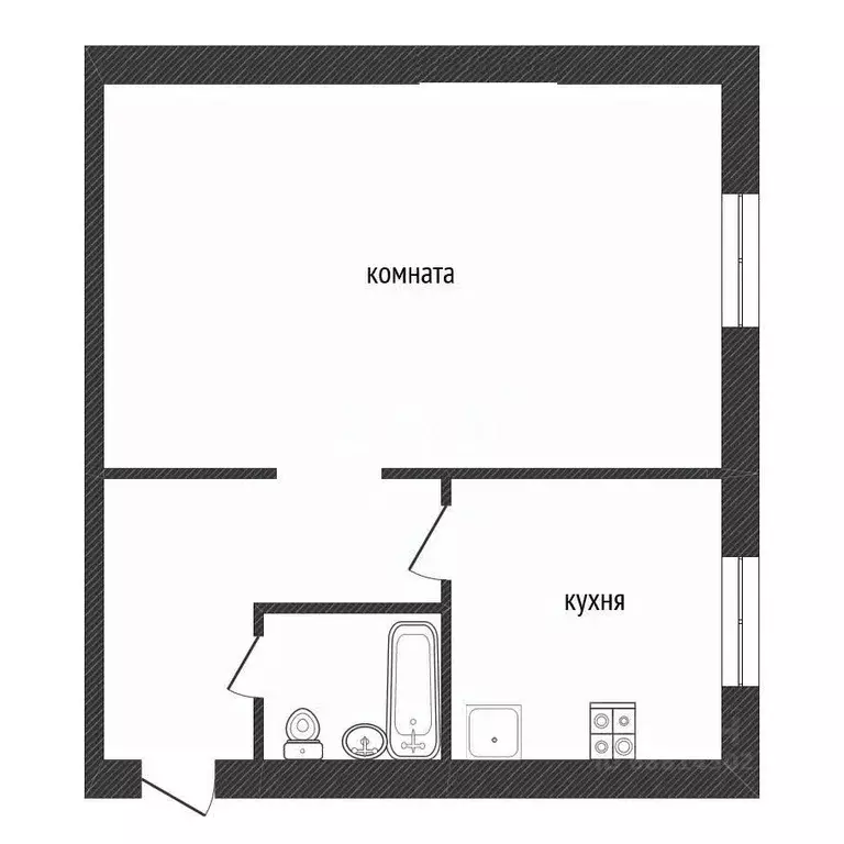 1-к кв. Ленинградская область, Кириши Комсомольская ул., 14 (30.1 м) - Фото 2