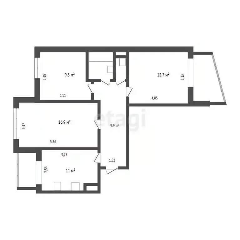 3-к кв. Крым, Симферополь ул. Бела Куна (65.4 м) - Фото 2