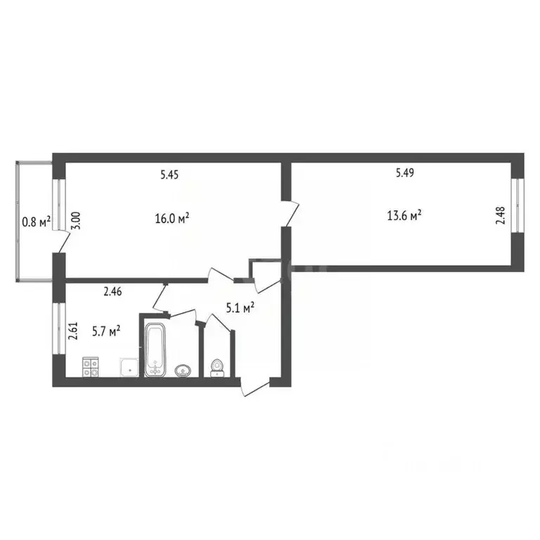 2-к кв. Псковская область, Псков ул. Труда, 22 (43.7 м) - Фото 0