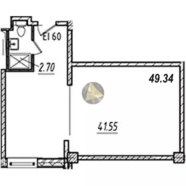 Квартира-студия: Санкт-Петербург, Измайловский бульвар, 1к2 (49.34 м) - Фото 1