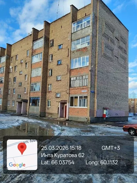 Свободной планировки кв. Коми, Инта ул. Куратова, 62 (34.5 м) - Фото 2