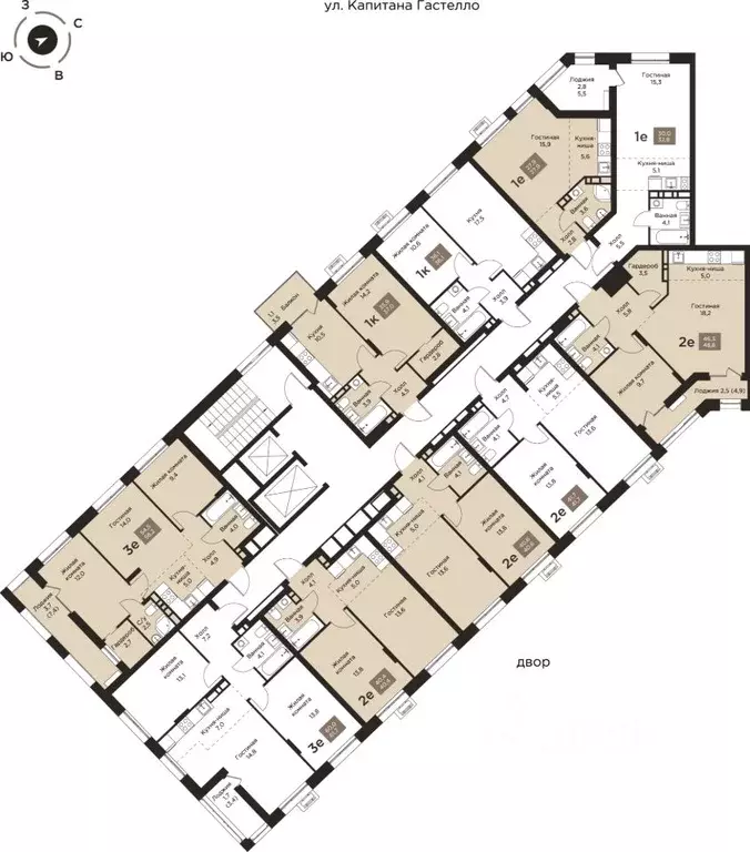 Студия Пермский край, Пермь ул. Капитана Гастелло, 21 (27.9 м) - Фото 2