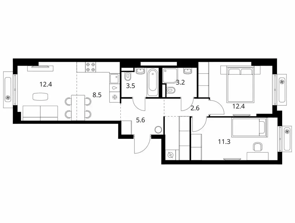2-комнатная квартира: посёлок городского типа Боброво, ЖК Восточное ... - Фото 1
