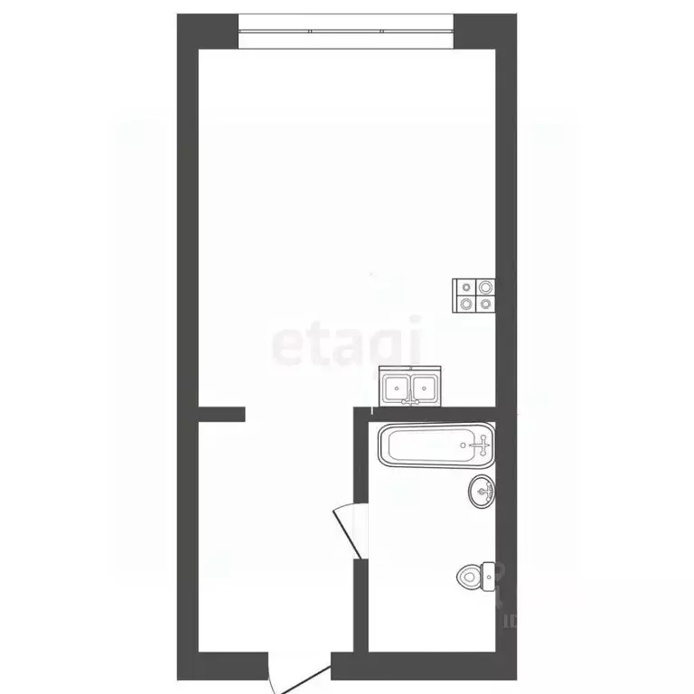 Студия Тюменская область, Тюмень ул. Республики, 205к2 (21.6 м) - Фото 2