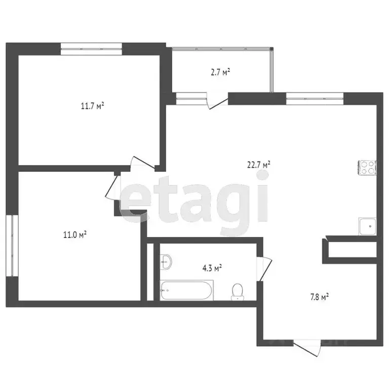 2-к кв. Ханты-Мансийский АО, Сургут ул. Ивана Захарова, 5 (57.5 м) - Фото 1