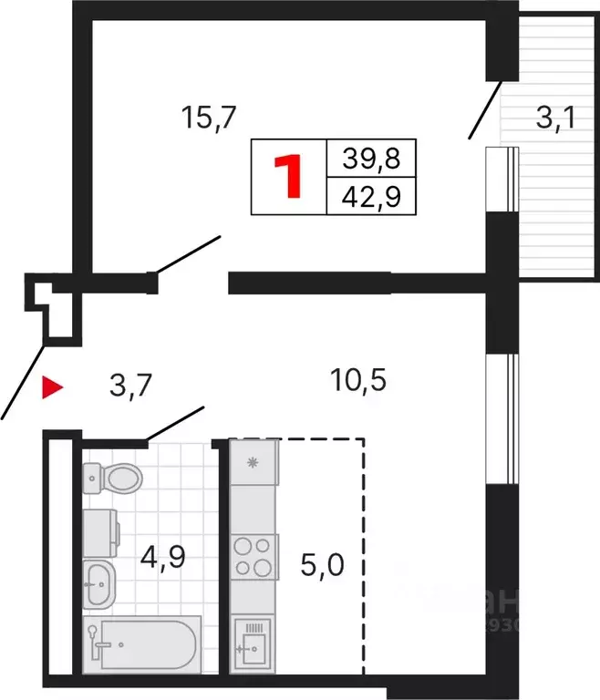 1-к кв. Свердловская область, Екатеринбург Юго-Западный жилрайон, ... - Фото 1