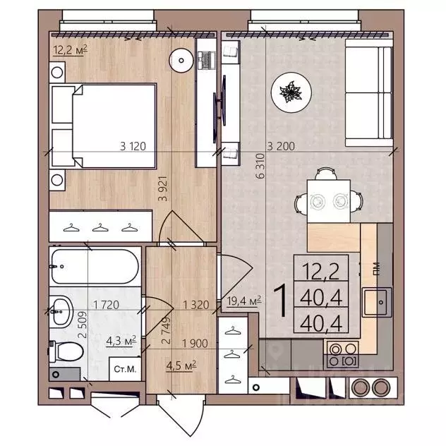 1-к кв. Рязанская область, Рязань пос. Шпалозавода, Окская Стрелка ... - Фото 1