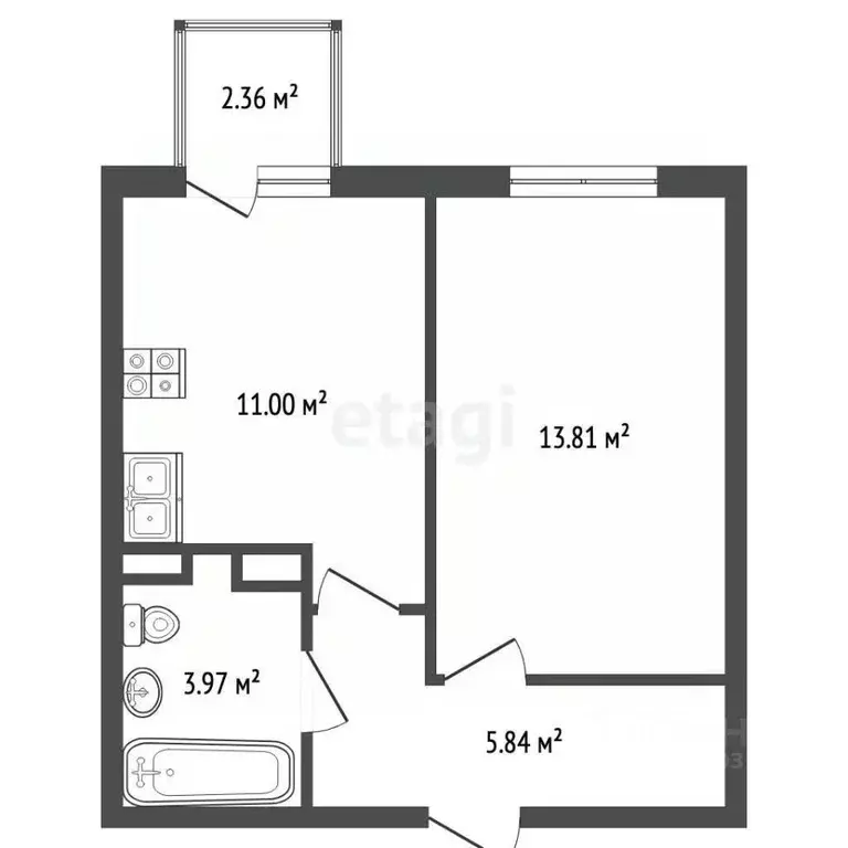 1-к кв. Крым, Евпатория ул. Имени 60-летия ВЛКСМ, 31/4 (33.3 м) - Фото 2