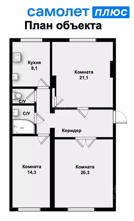 3-к кв. Свердловская область, Екатеринбург ул. Уральских Рабочих, 53А ... - Фото 1