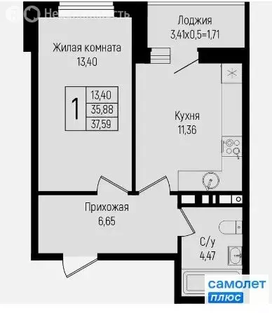 1-комнатная квартира: Краснодар, отделение № 2 Агрофирмы Солнечная ... - Фото 0