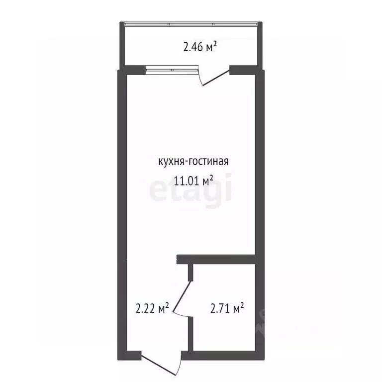 Студия Воронежская область, Воронеж ул. Гаршина, 25к4 (17.17 м) - Фото 2