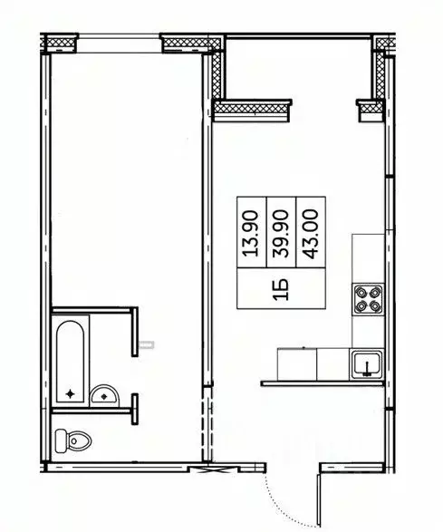 1-к кв. Чувашия, Чебоксары ул. П.В. Дементьева, поз1 (43.0 м) - Фото 1