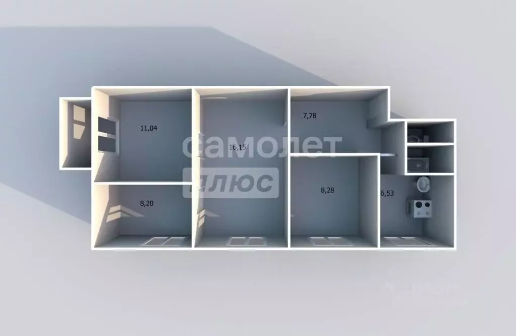 4-к кв. Ульяновская область, Ульяновск ул. Федерации, 148 (61.2 м) - Фото 2